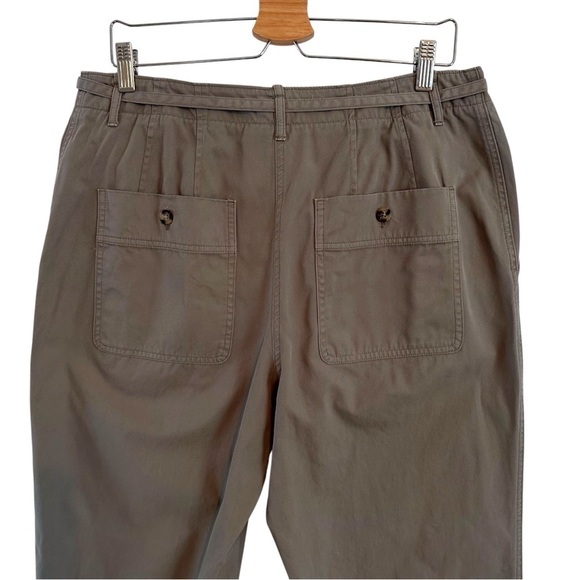 CLUB‎ MONACO Tea Dyed Bootcut Cropped Chinos Army Green Utility Vibe Size 12 - Picture 8 of 14